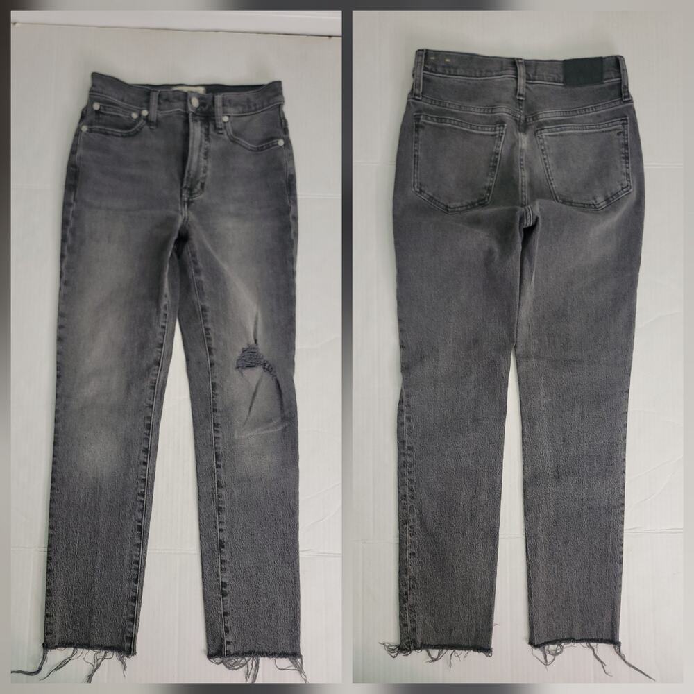 Madewell Jeans SZ 24 The Perfect Vintage Straight Gray High Rise Stretch